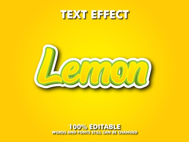 vector lemon text effect editable fruit and natural text style