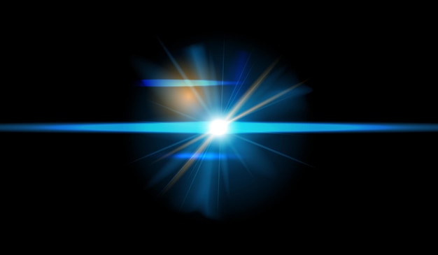 Vector lens flare isolated on black background