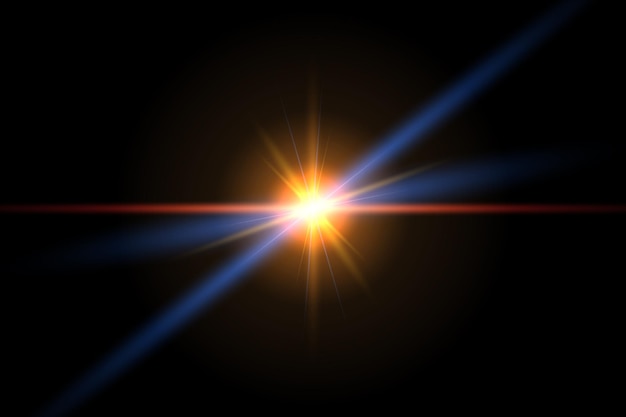 Vector lens flare isolated on black background