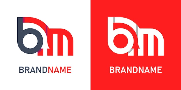 Vector vector letter bm flat logo design