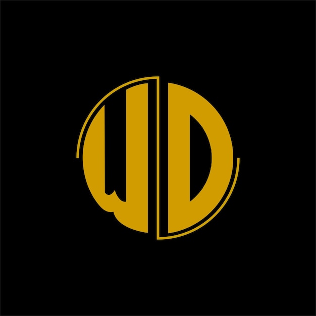 Vector vector letter circle logo design 'wd'