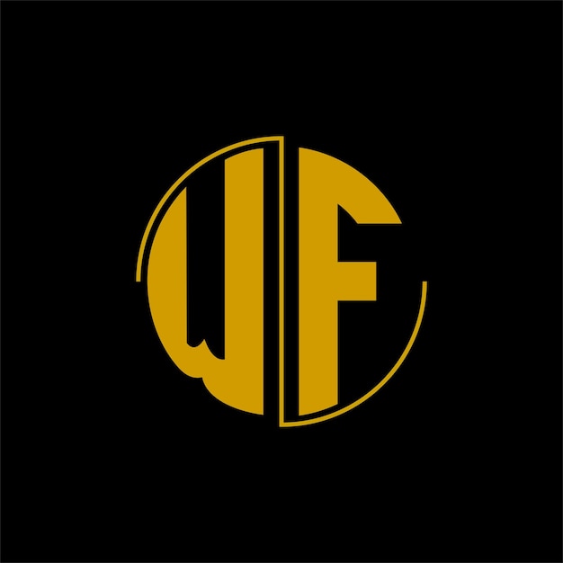 Vector letter circle logo design 'Wf'