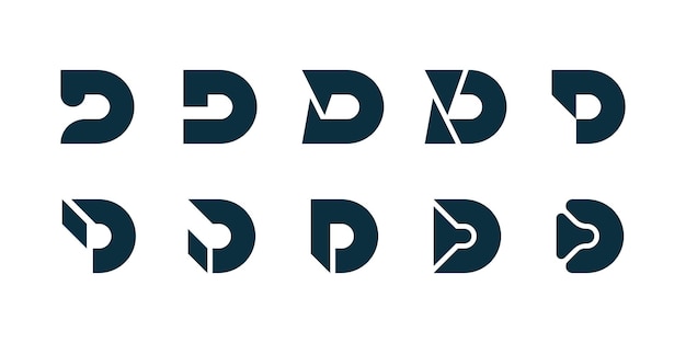 Vector vector letter d logo premium template bundle