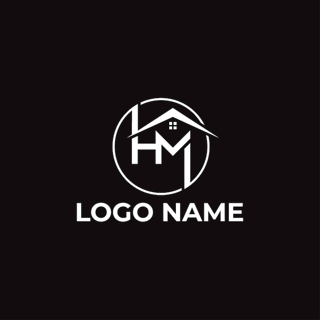 Vector letter HM for real estate logo