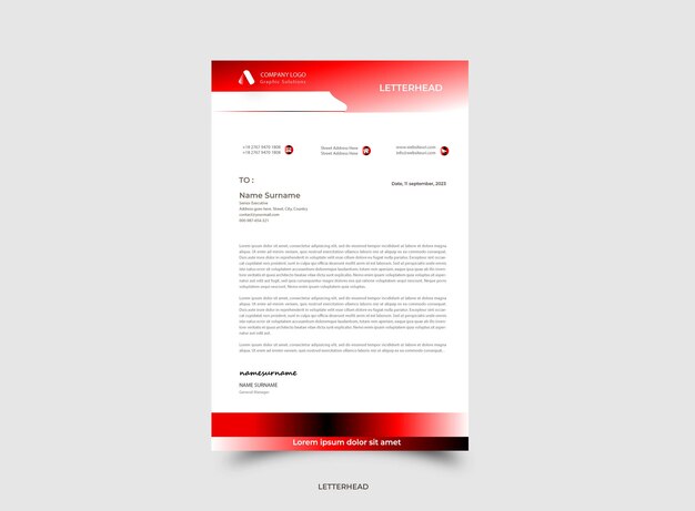 Vector letterhead design professional modern corporate creative company clean a4 letterhead template