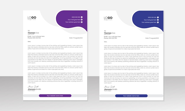 Vector letterhead template for print