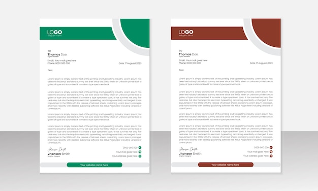 Vector letterhead template for print