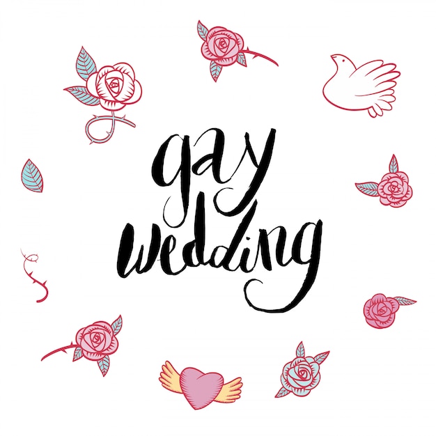 Vector lettering Gay wedding