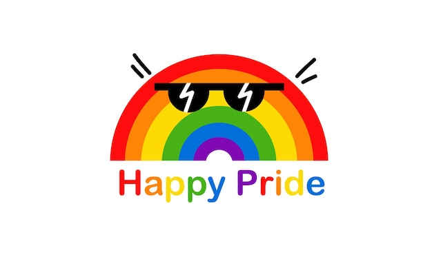 Vector LGBT banner for Happy lgbt PRIDE day vector Pride month Rainbow heart and victory hands