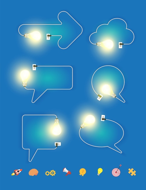 Vector Light bulb with speech bubble design