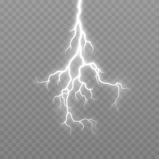 Vector lightning, lightning png, thunderstorm, lighting, flash. Natural phenomenon, light effect.