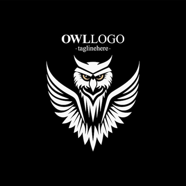 Vector Line art logo of a owl