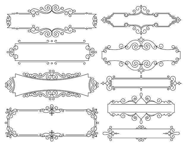 Vector linear frames for wedding invitations