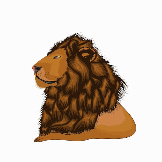 Vector Lion Illustration with White Background EPS