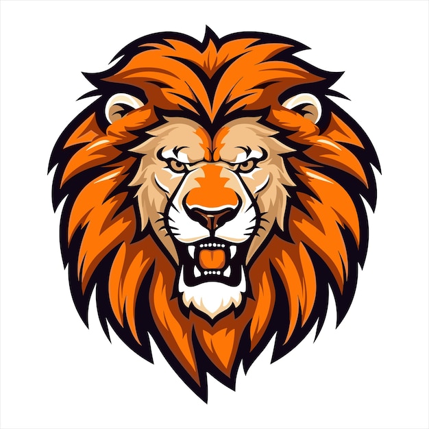 Vector Lion mascot logo template with whit background