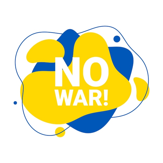 Vector liquid and fluid background illustration of No War in Ukraine