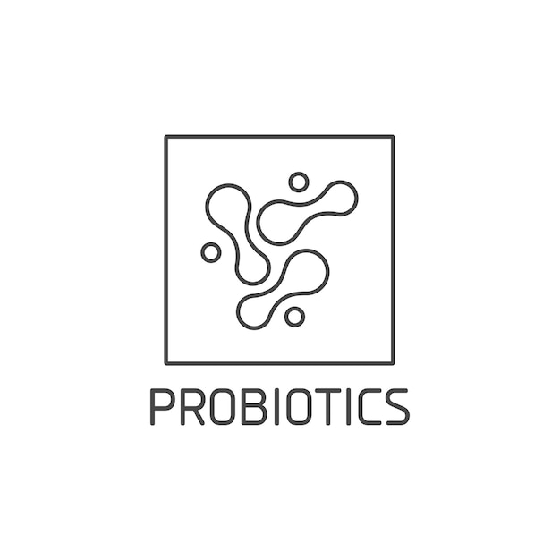 Vector logo badge and icon for natural and health product Probiotics sign design Symbol of health