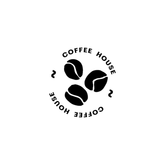 Vector logo for coffee shop with coffee beans Emblem for coffee house or coffee shop