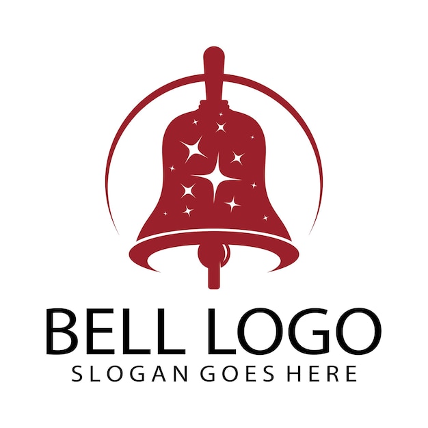 Vector logo design illustration of a Christmas bell