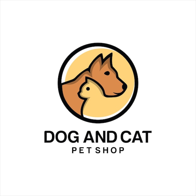 Vector logo design template for pet shop Vector logo template with cat and dog