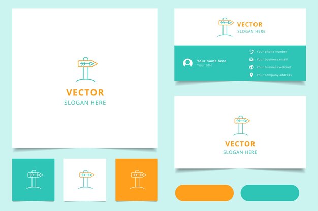 Vector logo design with editable slogan branding book and