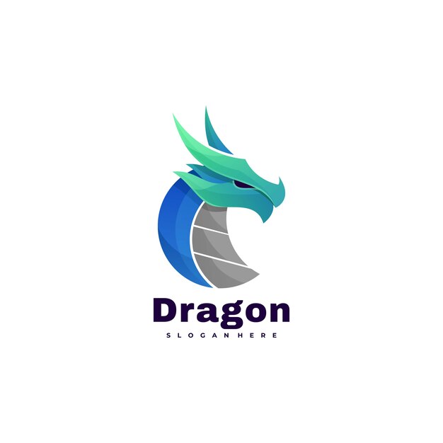 Vector Logo Dragon Gradient Colorful Style