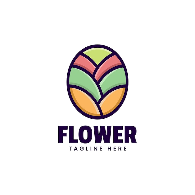 Vector logo flower illustration style