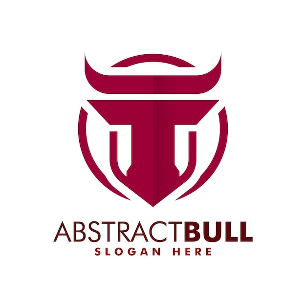 Vector Logo Illustration Abstract Bull Simple Style