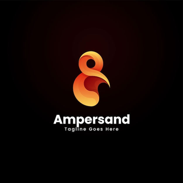 Vector Logo Illustration Ampersand Gradient Colorful Style