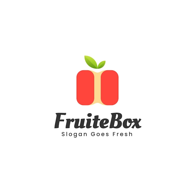 Vector Logo Illustration Apple Box Gradient Colorful Style