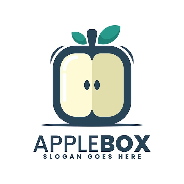 Vector Logo Illustration Apple Box Simple Mascot Style