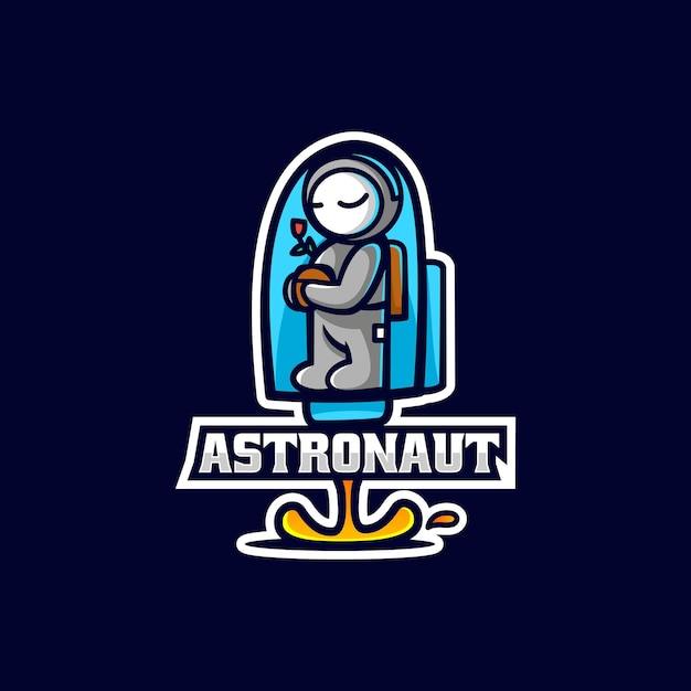 Vector Logo Illustration Astronaut E Sport and Sport Style