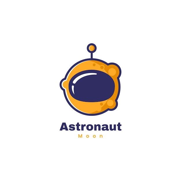 Vector Logo Illustration Astronaut Simple Mascot Style