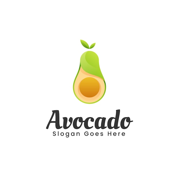 Vector Logo Illustration Avocado Gradient Colorful Style