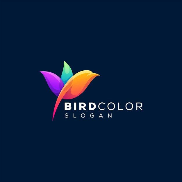 Vector Logo Illustration Bird Color Gradient Colorful Style