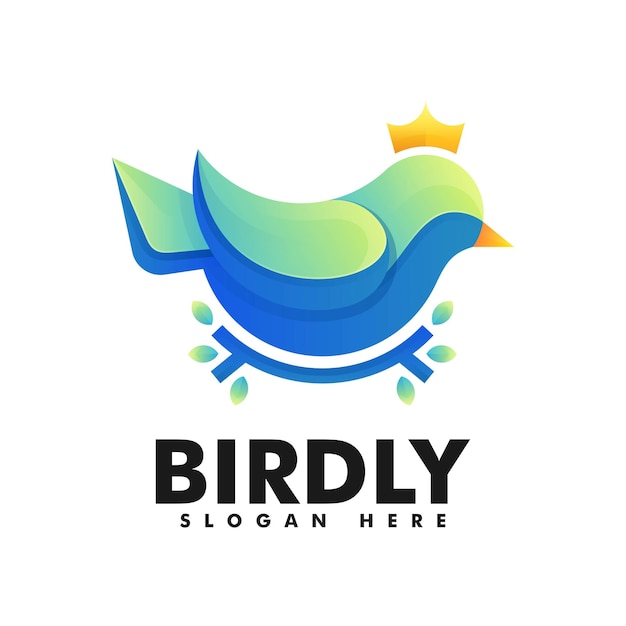 Vector Logo Illustration Bird Gradient Colorful Logo