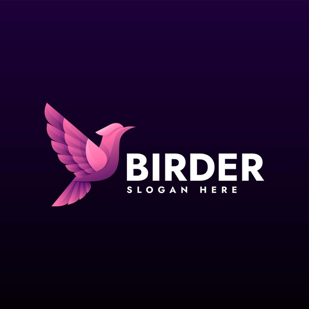 Vector Logo Illustration Bird Gradient Colorful Style