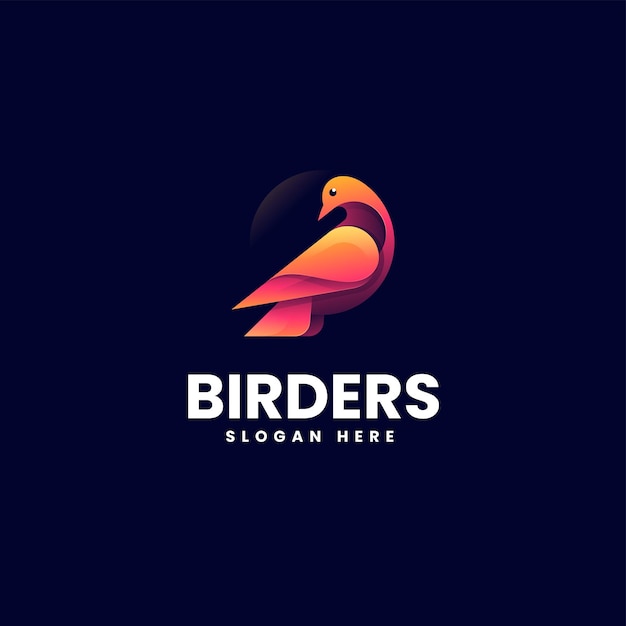 Vector Logo Illustration Bird Gradient Colorful Style