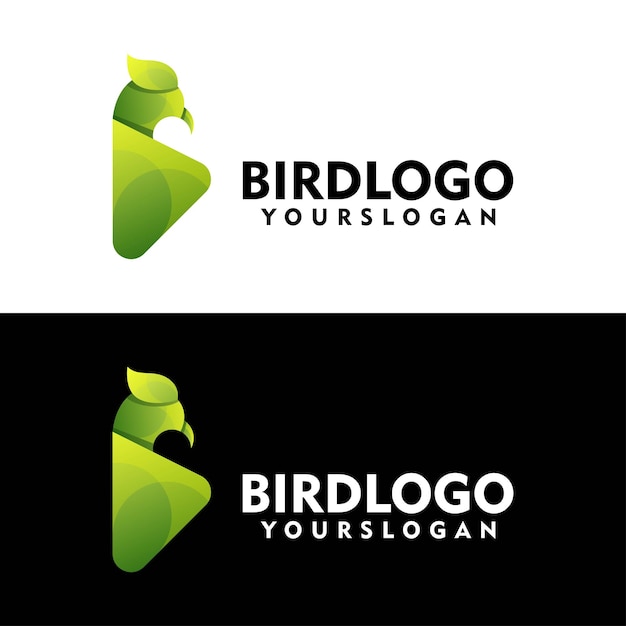 Vector logo illustration bird gradient colorful style