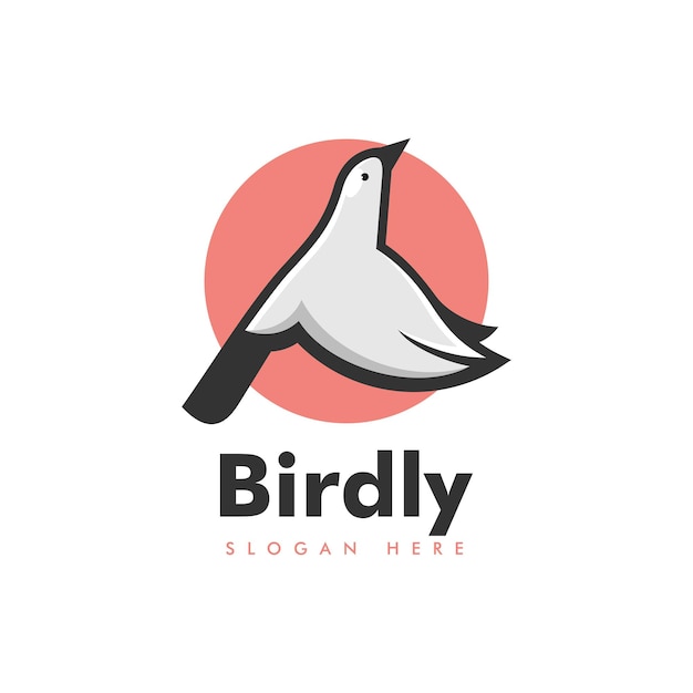 Vector Logo Illustration Bird Simple Mascot Style