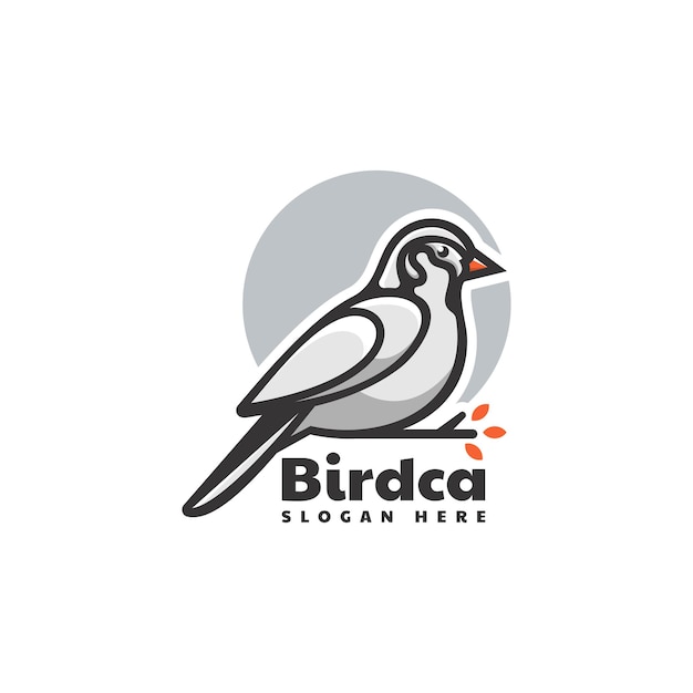 Vector Logo Illustration Bird Simple Mascot Style