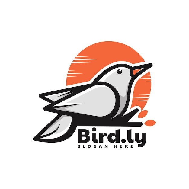 Vector Logo Illustration Bird Simple Mascot Style