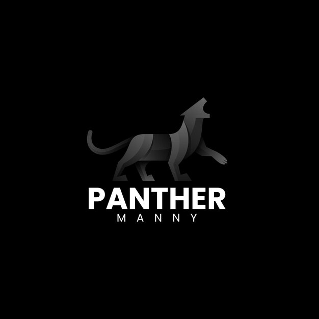 Vector Logo Illustration Black Panther Gradient Colorful Style