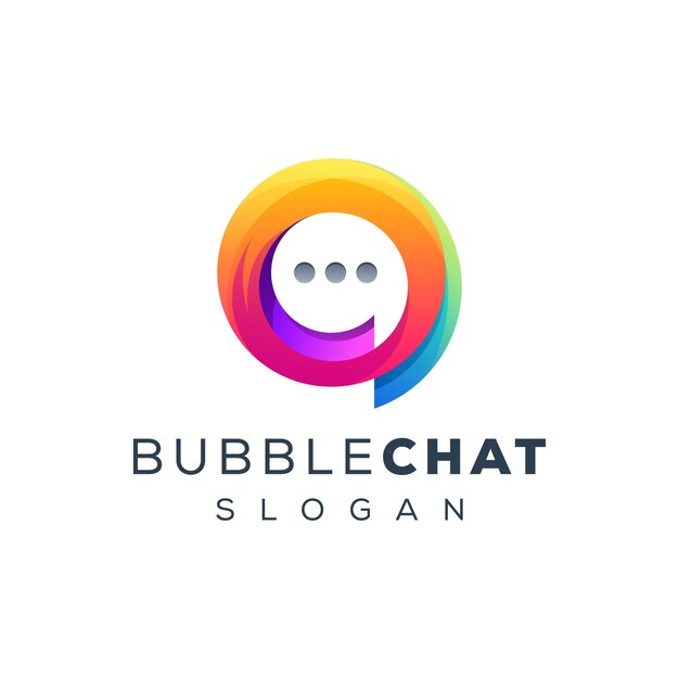 Vector vector logo illustration bubble chat gradient colorful style