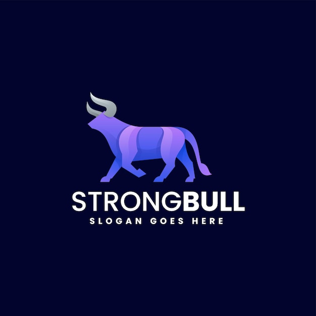 Vector vector logo illustration bull gradient colorful style