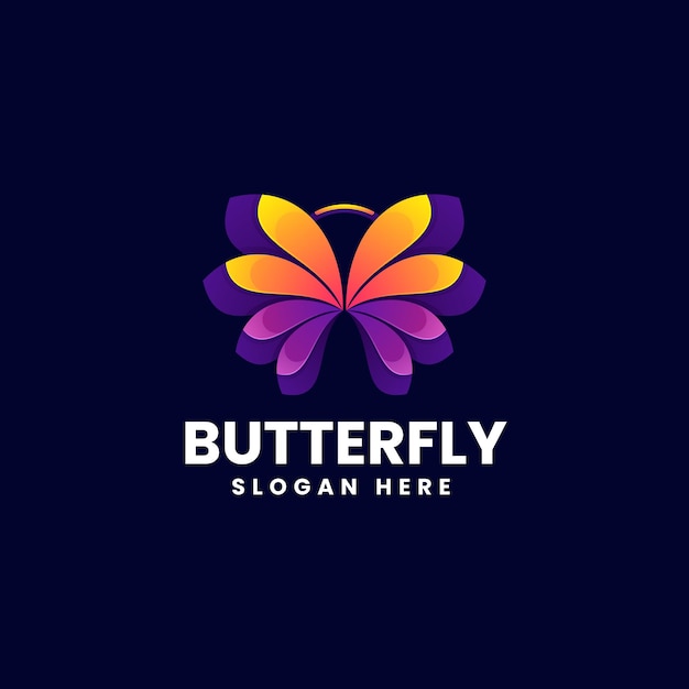 Vector Logo Illustration Butterfly Gradient Colorful Style