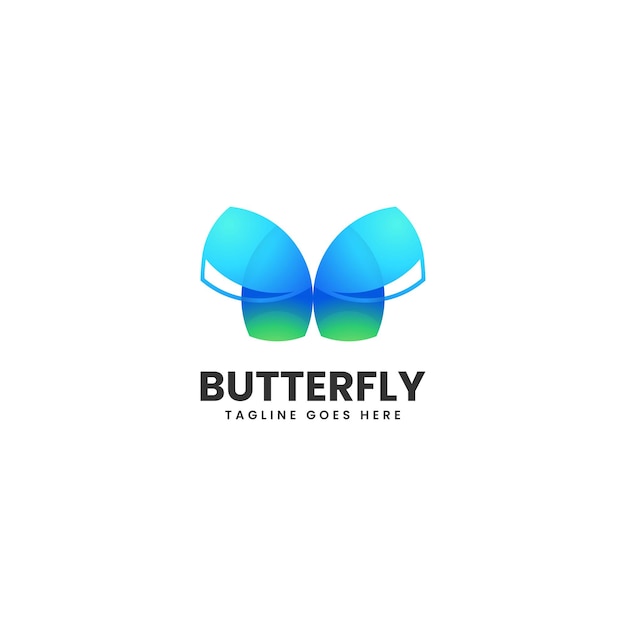 Vector Logo Illustration Butterfly Gradient Colorful Style