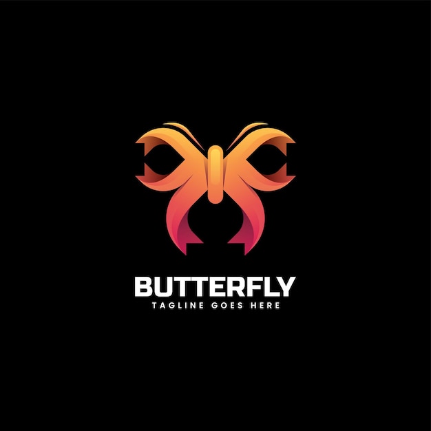 Vector Logo Illustration Butterfly Gradient Colorful Style