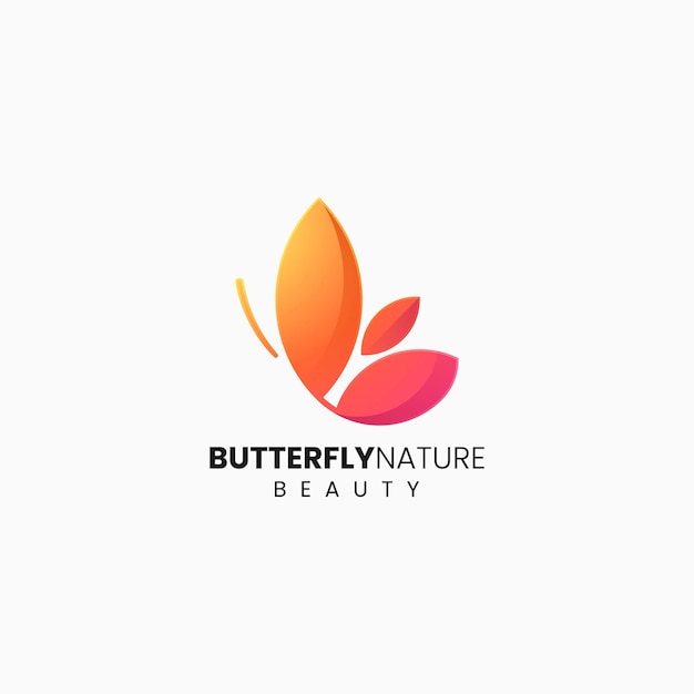 Vector Logo Illustration Butterfly Gradient Colorful Style