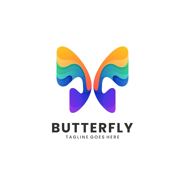 Vector Logo Illustration Butterfly Gradient Colorful Style